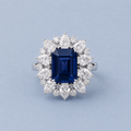 Sapphire blue diamond ring
