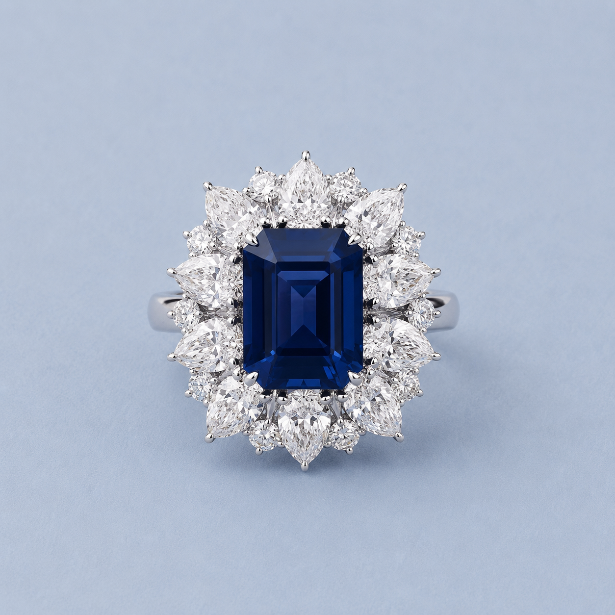 Sapphire blue diamond ring