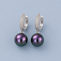 Tahitian peal diamond drop earrings
